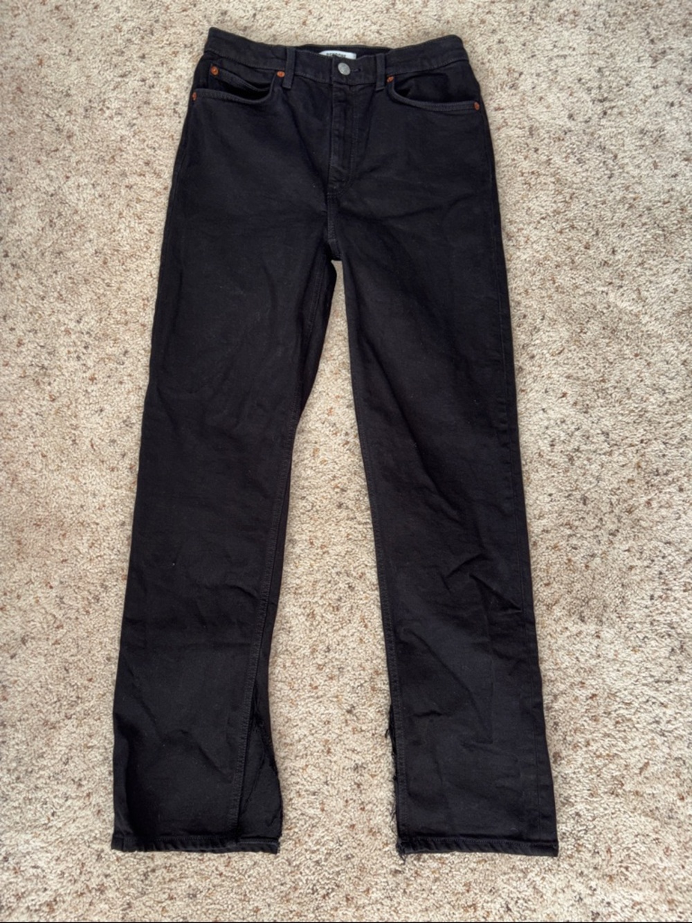 Re/Done Black Stove Pipe High-Rise Jeans Size 27